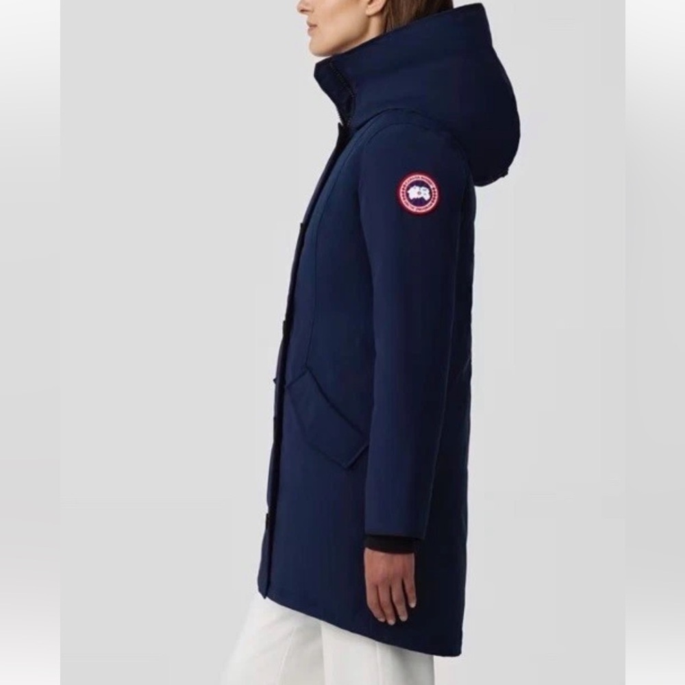 Canada Goose Women's Rossclair Parka 2580W Size Small Atlantic Navy Blue NWT - Picture 3 of 6